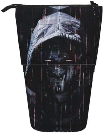 stujvc Hacker Era Print Erweiterbare Organizer-Tasche, Teleskop-Federmäppchen, mit verstellbarem Riemen, tragbare Aufbewahrung