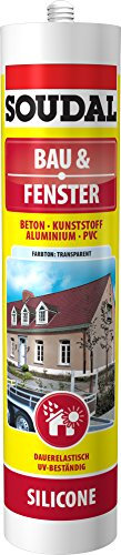 Soudal Bau & Fenster Silikon, einkomponentiger Fugendichtstoff der Premiumklasse auf Silicon-Basis, 300ml Kartusche, Farbe: Buche