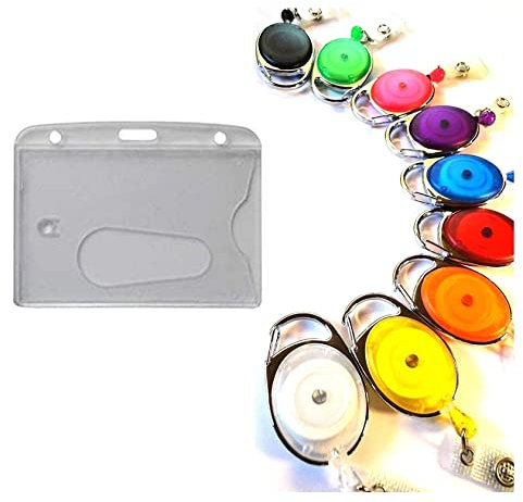 Waizmann.IDeaS® 1x Ausweis-Set Ausweisset - STAHLSEIL Ausweisjojo JoJo Zipper Kartenhalter - Kartenhülle Ausweis Hülle querformat Daumenschub