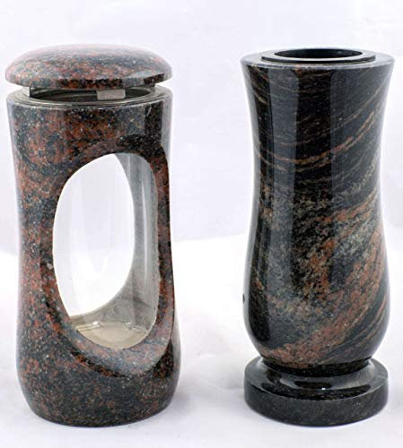 designgrab Design small Grablampe mit Vase aus Granit Aurora/Aruba/Aurindi/Indora