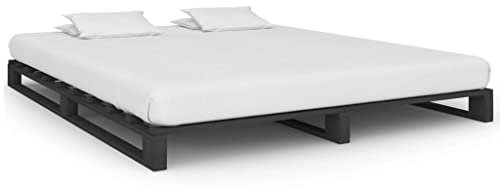 vidaXL Palettenbett Grau Massivholz Kiefer 180×200 cm