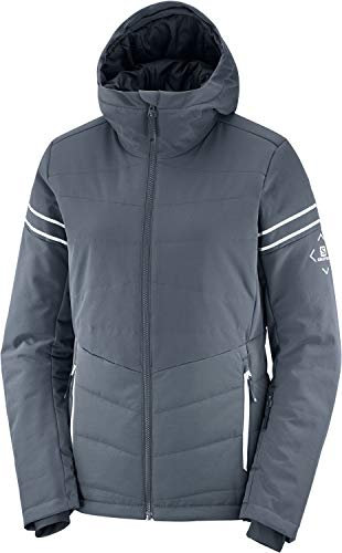 Salomon Damen EDGE Ski Pant, Grau (Ebony), L/R