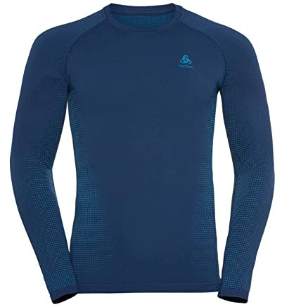 Odlo Performance Warm Eco Sweatshirt Estate Blue - Atomic Blue S