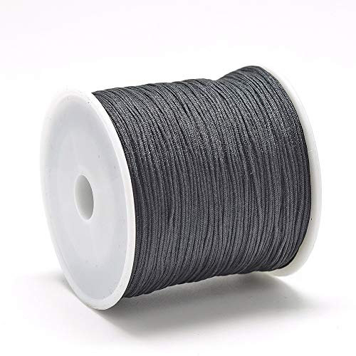 beadsvision (Grundpreis1m=0,18€) 10m Makrameeband schwarz rund 0,8mm Nylon Kordel Schmuckkordel Flechtkordel knüpfen Garn Farbwahl (Schwarz #10)