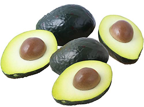 KABAKE 5 avocado artificiali, decorazione in plastica verde, frutta e verdura, decorazione per casa, feste, festival (5 avocado semi artificiali)