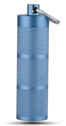 Imentha Pillendose mit Schlüsselanhänger, wasserdicht, kompakt, tragbar und sicher, mit 3 Fächern, Taschenformat, Pillendose und Behälter für tägliche Medikamente unterwegs, Blau