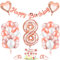 Luftballon 8, Geburtstagsdeko 8 Jahr Mädchen, 8 Geburtstag Mädchen Rosegold, Luftballons 8Geburtstag Deko, Happy Birthday Girlande Folienballon Zahl 8 Rose Gold, Zahlenballon 8 Ballon für Frauen