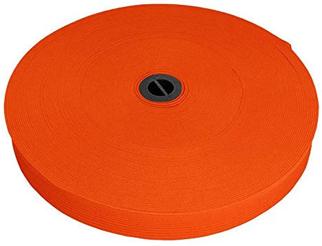 BIG-SAM 20mm breites Gummiband - flach gestrickt - 1, 5 oder 10 Meter am Stück geschnitten - für Bekleidungsstücke oder Taschen (Orange, 5)
