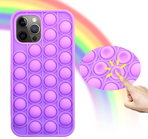 Eco-Fused 1x Pop Pop Bubble Sensorische Zappelspielzeughülle - Silikonschutz-Telefonabdeckung Kompatibel mit iPhone 12/12 Pro - Schutz vor Stößen und Kratzern - Stress- und Angstentlastungshülle