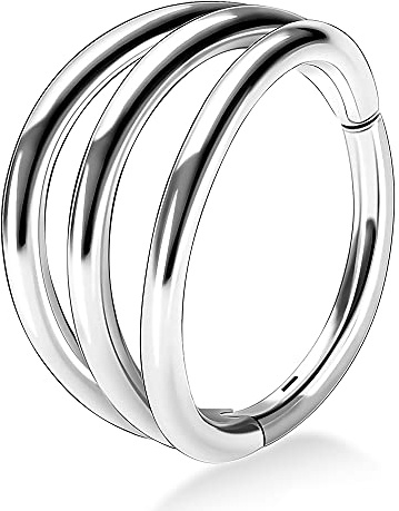 OUFER Body Piercing Boucles d'oreilles hélix 16 g pour cartilage, conque, hélix, anneau segment à charnière en acier chirurgical 316L, septum, nez, tragus, daith