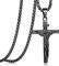 JeweBella Kreuz Halskette Herren Edelstahl Jesus Kruzifix Anhänger Halskette mit venezianischer Kette 61 cm Silber/Gold/Schwarz Religiöser Schmuck Geschenk