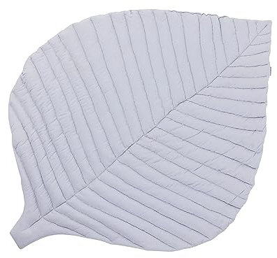 Toddlekind Krabbeldecke für Babys, Blattform, handgenäht, Baby-Spielmatte aus Bio-Baumwolle, 116 × 87 cm, Stone/Grau