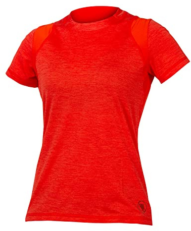 Endura Women's SingleTrack Short Sleeve Cycling Jersey II Paprika, Medium