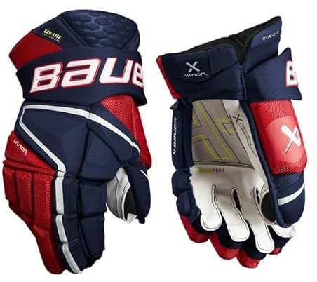 Bauer Vapor Hyperlite Handschuhe Senior, Größe:14 Zoll, Farbe:Navy/rot/Weiss
