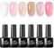 Imtiti Jelly Gel Nail Polish Set, 6 Pcs Nude Gel Polish Kit Milky White Sheer Pink Gel Nail Polish Kit, Soak Off LED UV Gel Nail Polish DIY Nail Art Gel Nail Starter Kit for Women Girls(0.2 Fl Oz)