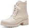 MARCO TOZZI Damen Stiefeletten zum Schnüren aus Kunstleder Blockabsatz, Beige (Cream), 36