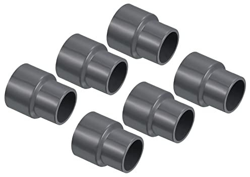 PATIKIL PVC Riduttore Tubo Raccordo 32x25mm, 6pz Dritto Giunto Adattatore Connettore, Grigio