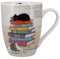 KIUB Mug porcelaine arrondi - motif chat dormant sur des livres - hauteur 10CM - contenance 340ML - boite assortie