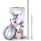 Paqoygl Kolibri-Becher mit Deckel und Strohhalm, florale Kolibri-Geschenke für Frauen, bunte Aquarell-Kolibri-Tasse, Wasserflasche, Kaffeebecher, Edelstahl, vakuumisolierte Becher, 590 ml