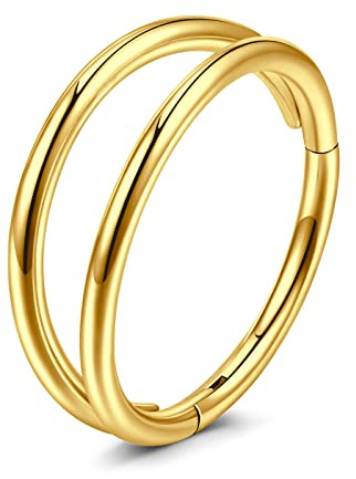 VFUN 20G 18G 16G Nose Ring 316L Surgical Steel Hinged Clicker Ring Moon Septum Ring Segment Nose Clicker Conch Piercing Jewellery Helix Cartilage Earring Tragus Hoop Ring