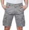 RE&X Jeans Pantaloni Corti Uomo Cargo Slim Fit Casual Denim (Gray, 52 Corto)