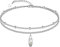 CHIC & ARTSY Palm Tree Ankle 925 Sterling Silver Ankle Bracelet for Women Beach Ankle Dainty Layered Anklet Bracelet Boho Anklets Bracelet Adjustable Anklets