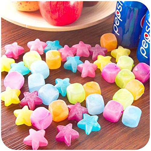 20pcs Star Shaped Ice Cubes Plastic Reusable Multicolour Ice Cube Picnic Keep Drink Cool Physical Cooling Bar Tool