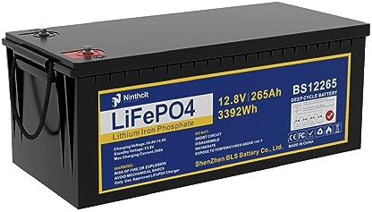 LiFePO4 12.8v 265ah LiFePO4 - batterie au lithium rechargeable 265ah, sortie maximale de 8000 cycles 3392wh pour camping - car, camping, solaire, hors réseau