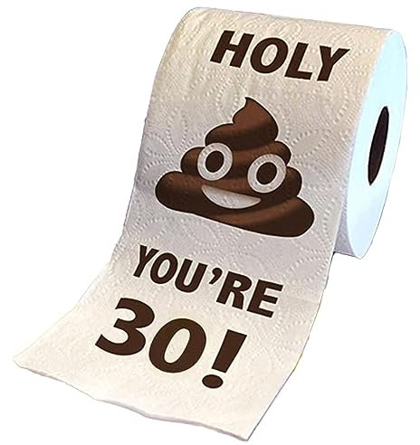Lustige Toilettenpapierrolle, 30.-60. Happy Prank Toilettenpapier Geburtstagsgeschenke für Frauen Männer (30.)