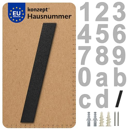 KONZEPT Número cívico en negro, Signo /, para puerta, edificio, habitación, en acero macizo, con recubrimiento resistente a la intemperie en zinc y pintura en polvo