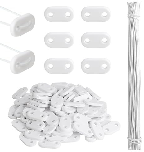 DBREAKS 105 Sets Kit de Fixation de Clôture Brise-Vue de Confidentialité en PVC Résistants à Intempéries, Clips de Montage en PVC, avec 105 Attaches de Câble, pour Pelouse Clôtures Jardin (Blanc)