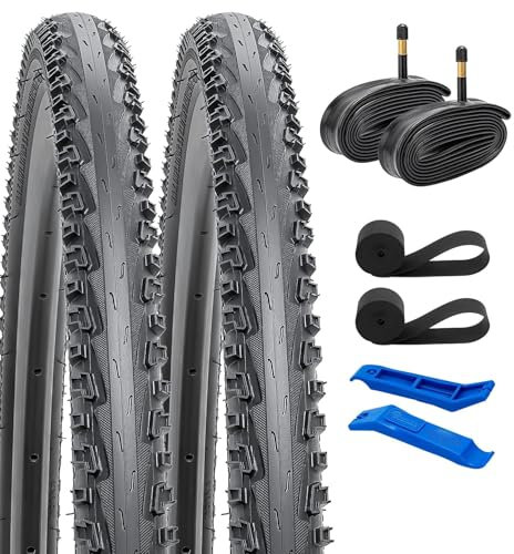 YunSCM 2er-Pack Faltbarer 28 Zoll Reifen 28x1.50 700x38C ETRTO 40-622 und 700C Schlauch AV48mm Schrader Ventil, kompatibel 700x38C 700x40C Fahrradreifen und Schlauch (P173)