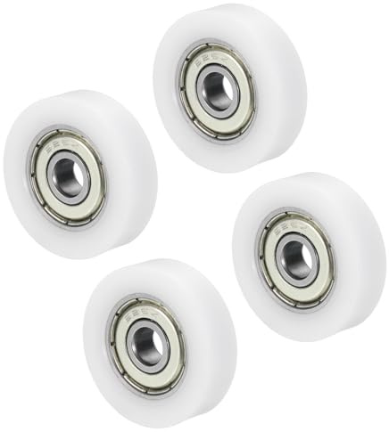 PATIKIL Nylon Riemenscheibe Rad 6x28x7mm 4 Packung 608zz Lager Gleit Förderer Rolle Rad für Tür Fenster Schublade Hardware Fahren Mechanik Ausrüstung Weiß