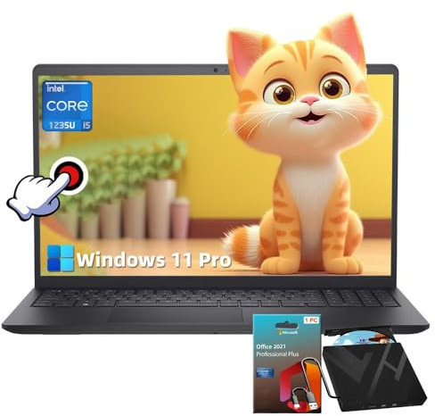 Dell Inspiron 15 3520 Business Laptop - 15,6 Zoll FHD Touchscreen, Intel 10-Core i5-1235U, 16GB RAM, 1TB SSD, Intel UHD Grafik, Webcam, WLAN, Win 11 Pro, 2021 Office Lifetime License, 8IN1 CD/DVD