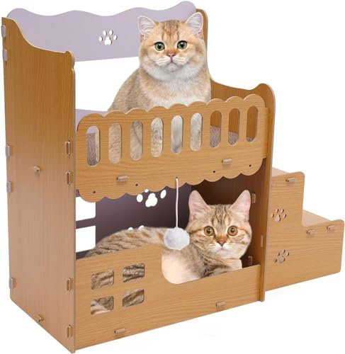 Katzenkratzbrett Kleine Dachbodenform Katzenkratzmatte Katzenhaus mit Kratzbrett,Kratzmöbel Pappe Katzenkratzbrett mit Katzenminze Kratzbretter