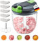 FOVHEE Vegetable Chopper, 900 ml Onion Cutter, Manual Onion Cutter with 5 Stainless Steel Blades, Onion Chopper with Drawstring, Multi-Chopper Manual for Vegetables, Fruits, Nuts, Garlic, Baby Food