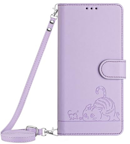 Paekear Handykette für Samsung Galaxy S10 Lite / A91 Hülle, PU-Leder Schutzhülle - Handyhülle mit Band zum Umhängen - Klapptasche Handytasche Case mit Handy-Kette, Kartenfach und Portmonee