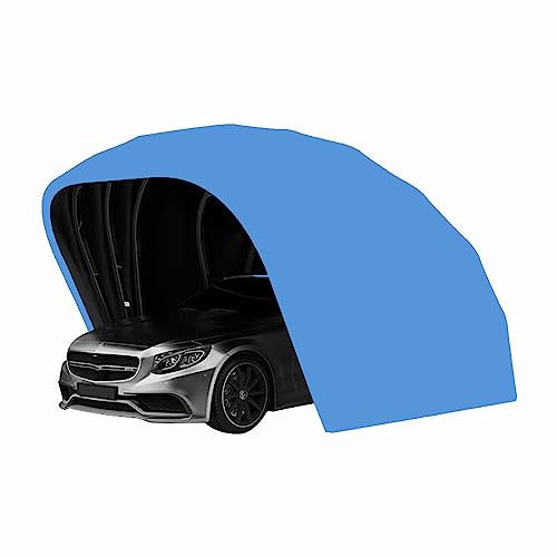cendbirut Abri de Voiture en Acier Inoxydable, Abri de Voiture, Auvent de Voiture, Garage de Voiture, Abri de Voiture, Abri de Voiture, Parking, Pliable, Rétractable, L5.5m*W 2.5m*H 2.3m,Bleu