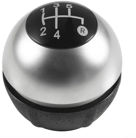 Pomo para palanca de cambios de coche, 5 velocidades, para Fiat 500 500C 2007-2018, 6 x 4 x 3 cm (plateado)