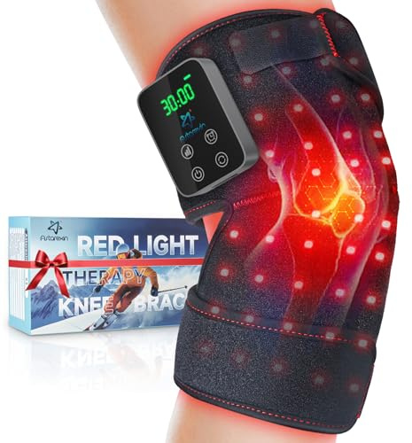 Genouillère sans fil rechargeable avec modes impulsion et chauffage, lumière infrarouge proche 660 nm et 850 nm pour genou, coudes et épaules, idéale pour les personnes âgées et les athlètes