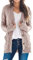 Gilet Long Femme Cardigan Chic Et Elegant Gilet Grosse Maille avec Boutons Cardigan De Poche Devant LéGer Veste Cardigan Pull Basique Automne Et Hiver Rose Clair XXL