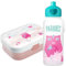 Landpark Trinkflasche & Brotdose Limited - Trinkflasche mit Pop-Up funktion - Brotdose für Kinder mit Fächern inkl. Gabel - BPA Frei - Jausenbox