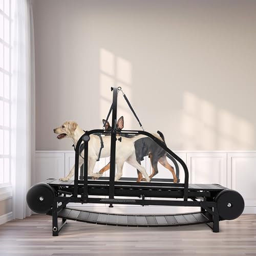 HSSMEUR Dog Treadmill for Medium Dogs,Large Dogs,Adjustable Ramp Canine Running Slatmill Machine with Pedometer for Exercise & Healthy & Fit Pet Life