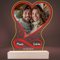 INDIGOS UG - LED Lampe personalisiert - Herz Unendlichkeit - mit Foto & Wunschtext - individuell selbst gestalten - Geschenk - Valentinstag - Acrylglas 14x14 cm - optionale Lampe warmweiss