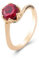 Skcess 9 Karat Gelbgold Ringe Damen Rot Ruby Erstellt Runden, Damen Ringe Gedrehte Blume mit Rundem Rubin Erstellt Smaragd Ring Damen Größe 60 (19.1)