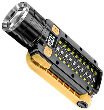 Linterna recargable magnética, luz de trabajo magnética,Linterna portátil con luz de trabajo - Luces de linterna LED para acampar al aire libre para papá, esposo, personal de mantenimiento, novio