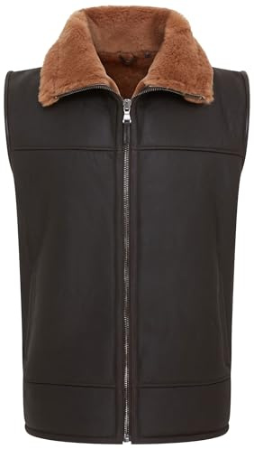Infinity Leather Herren-Weste aus Schaffell-Leder, Flieger-Shearling-Körperwärmer