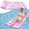Aufblasbare Wasser Pool Luftmatratze,Schwimmende Objekte auf Wasserspielzeug,Sonnenliegebett mit Kopfstütze für Erwachsene,Schwimmmatratze, für Strand, Schwimmbad, Wasserspaß (Rosa)