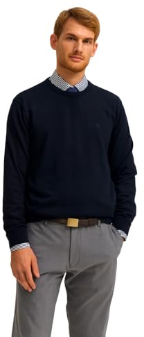 bugatti Herren Pullover Rundhals 7400-85510D | Regular Fit Basic Essential Baumwolle