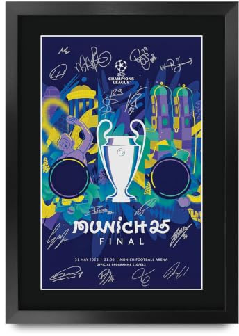HWC Trading Paris Blue and Reds Programme Geschenke: Gedrucktes, signiertes Autogrammbild für Fußballfans und Unterstützer - A3 Gerahmt